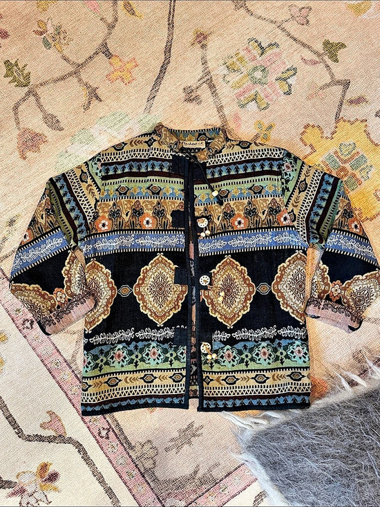 Flashback Jackets & Blazers - Flashback Patterned jacker in Black & Blue